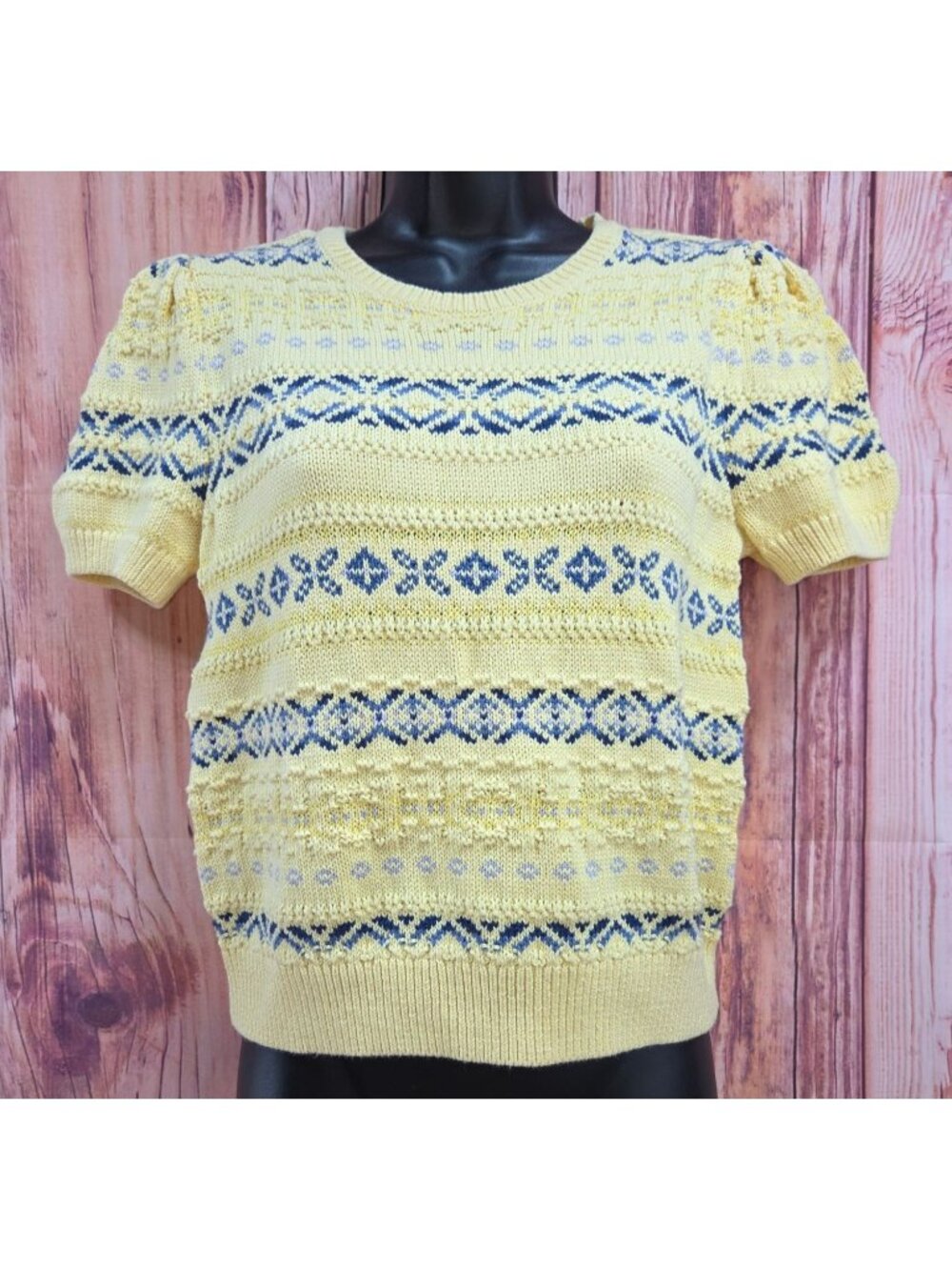 Lauren Ralph Lauren Petite Yellow Fair Isle Sweater PM